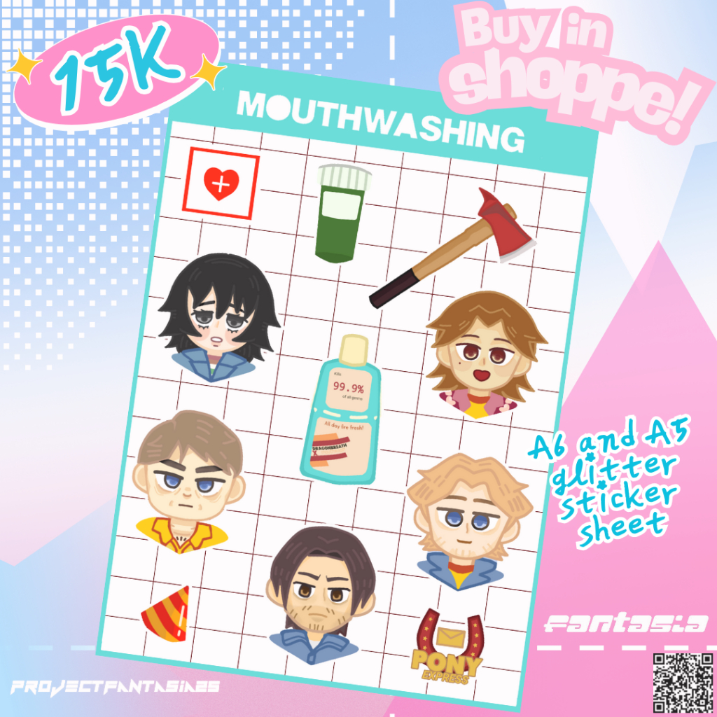 

Stickerpack Mouthwashing Glittered A5 A6 Anya Daisuke Curly Jimmy Swansea