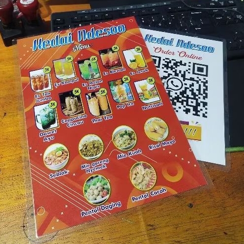 Cetak Custom Daftar Menu / Kode QR / Kode Pembayaran QRIS dan lain-lain