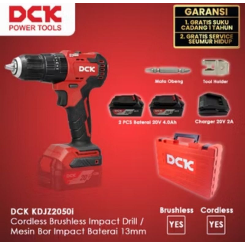 DCK KDJZ2050i Mesin bor brushless Cordless Drill/Mesin bor baterai 13mm