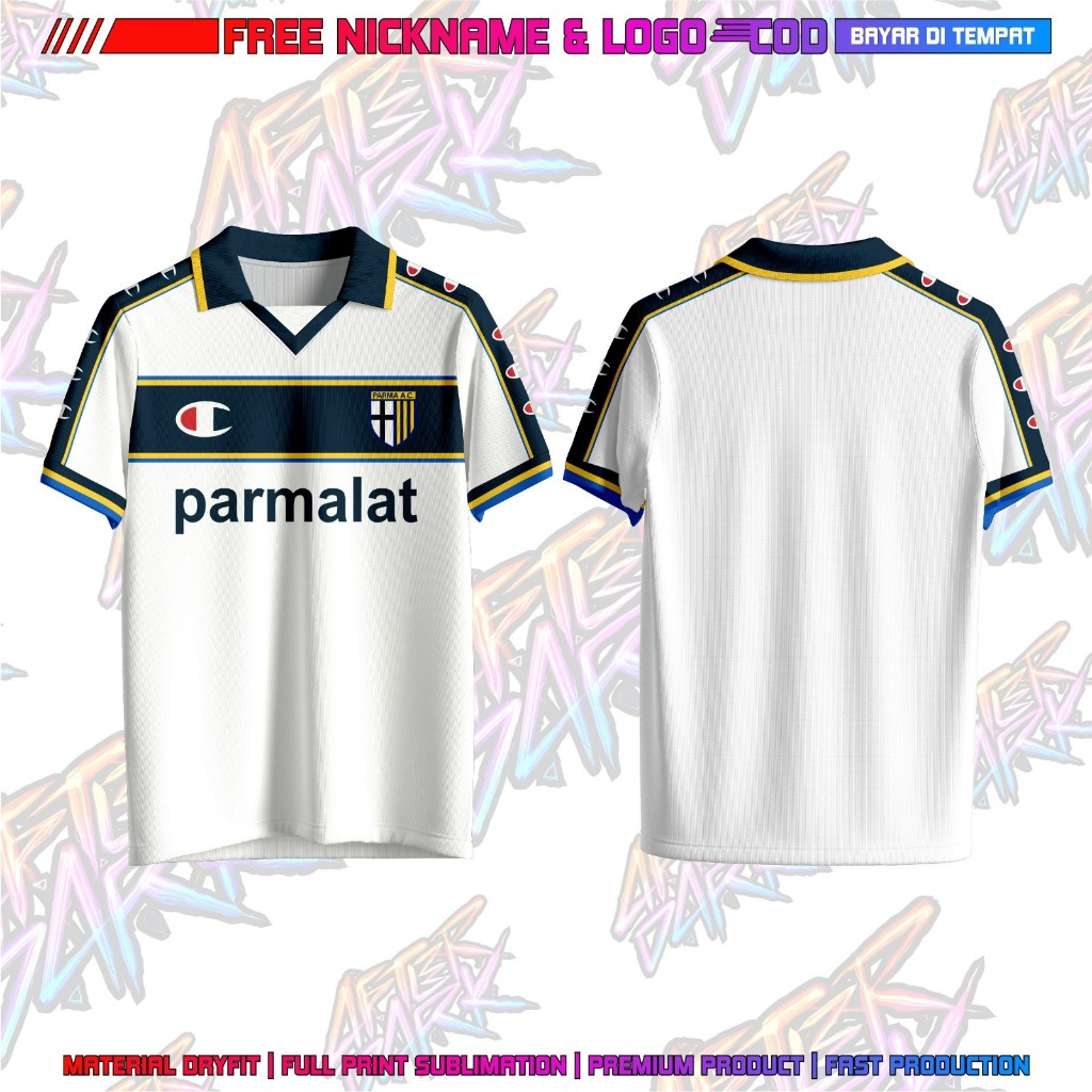 JERSEY RETRO PARMA CALCIO  FC TAHUN 2002-2003 BAJU PARMA BISA  DI CUSTOM  // JERSEY PARMA // JERSEY 