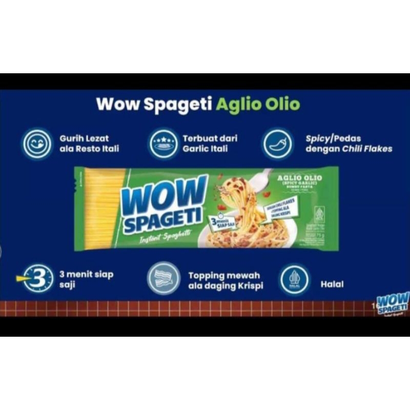 

WOW SPAGETI INSTANT SPAGHETTI aglio alio 1 dus