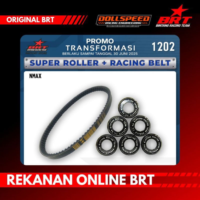 VBELT NMAX RACING BRT +  ROLLER NMAX SUPPER ROLLER BRT