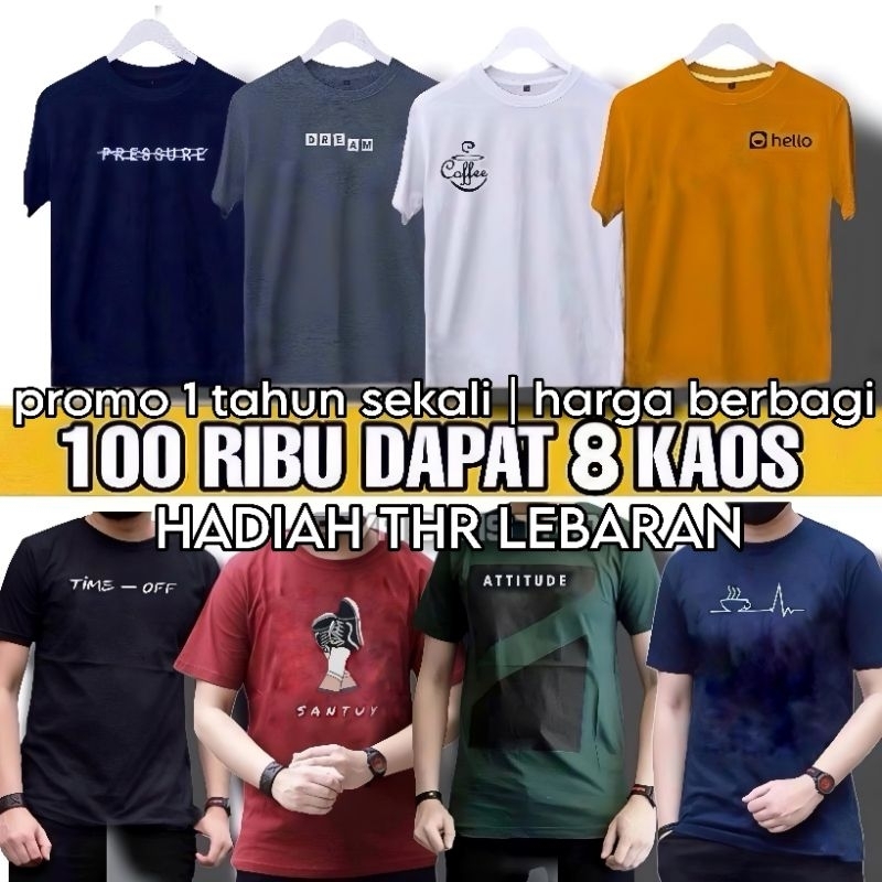 KAOS DISTRO 100RB DAPAT 8 PCS BAJU DISTRO PAKET USAHA THR LEBARAN