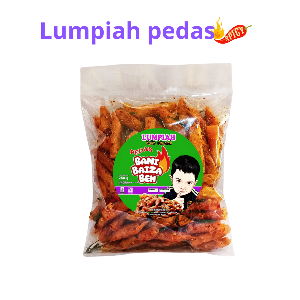 

Makanan Pedas Camilan Kulit Lumpiah Spicy Pedas Bani Baiza Ben