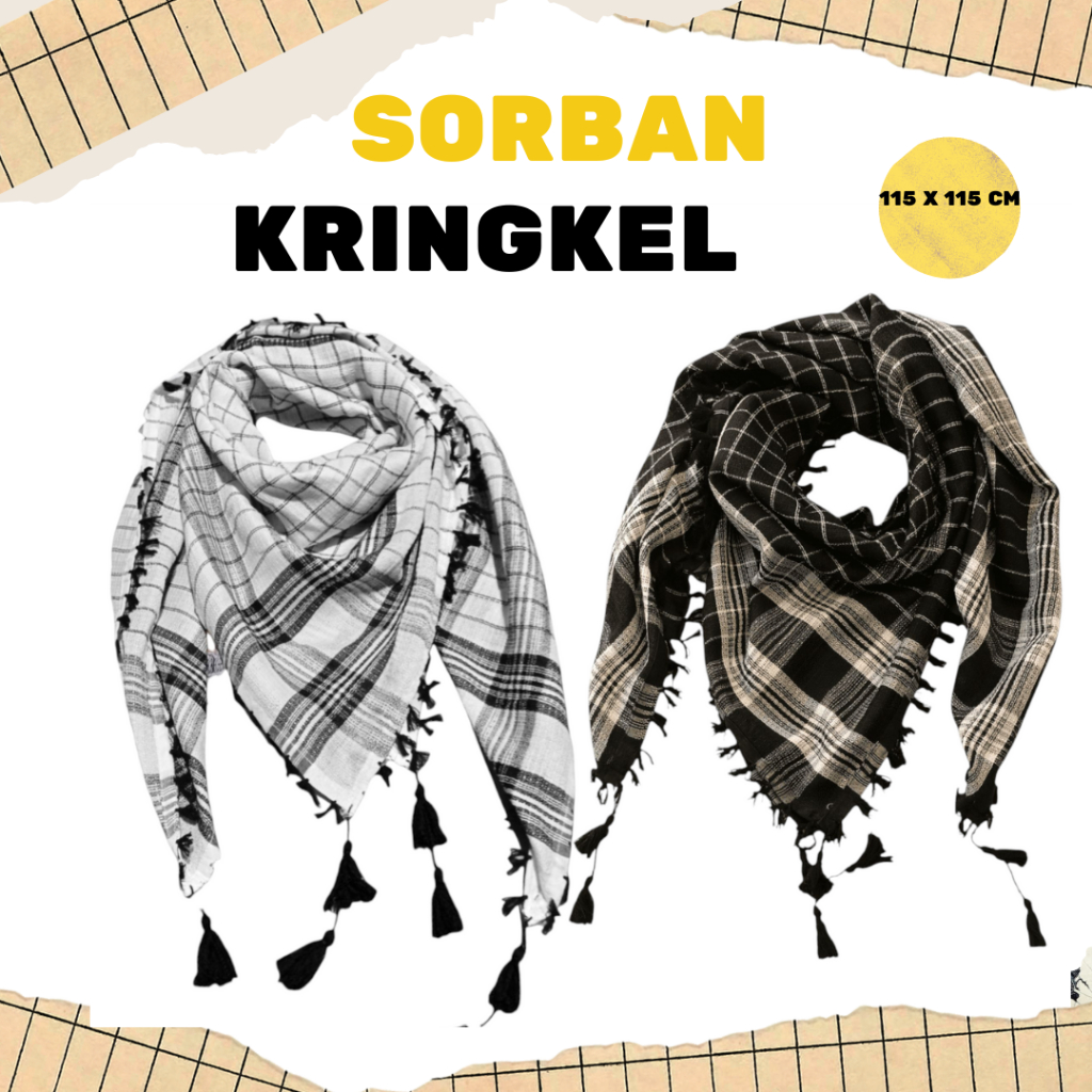 Sorban Pria Sorban Kringkel Sorban Arab Tebal Premium