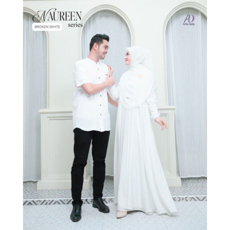 ARTIE DAILY NAUREEN WARNA BROKEN WHITE  DAN BLACK SARIMBIT 2025 GAMIS ORIGINAL