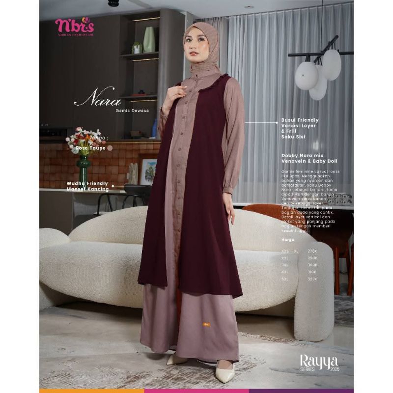 Nara gamis Rose Taupe