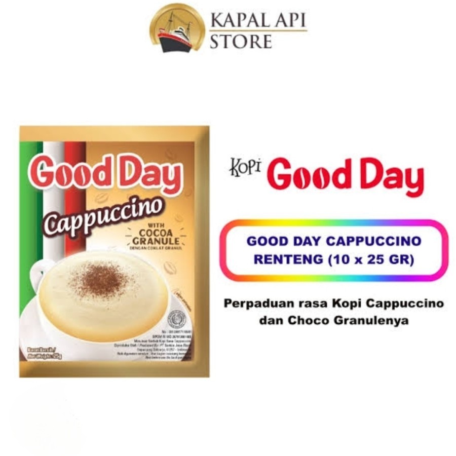 

Good Day Cappucino Kopi Instan Renceng 25gr x10 sachet