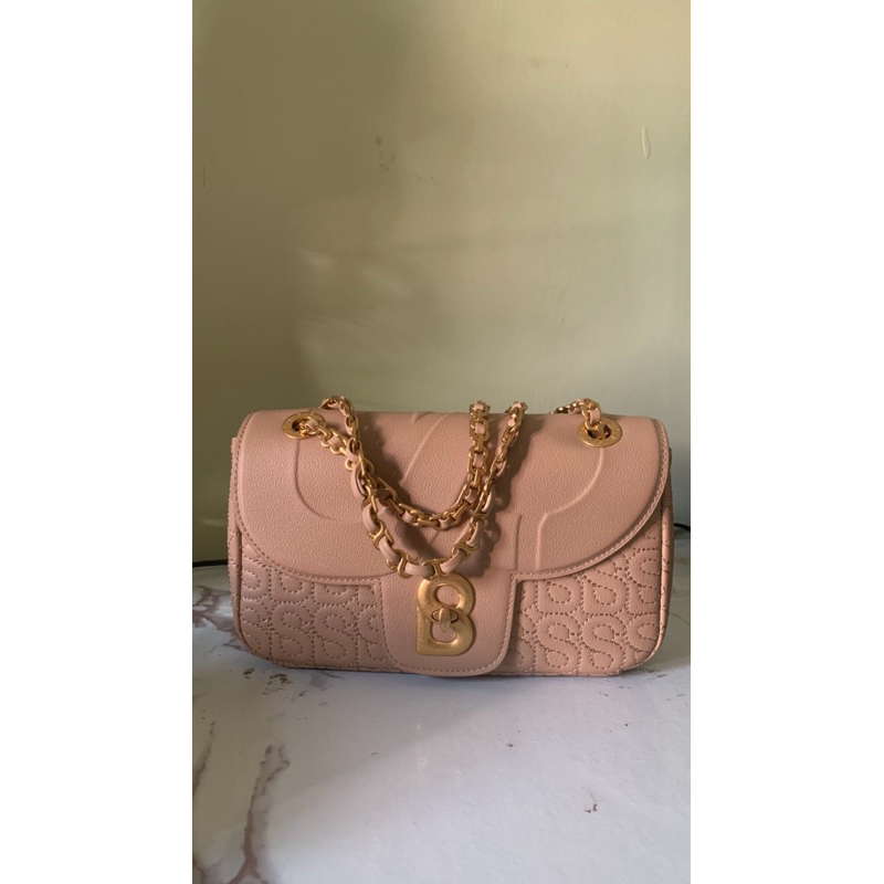 PRELOVED ALUNA FLAP BAG MEDIUM TAN BUTTONSCARVES