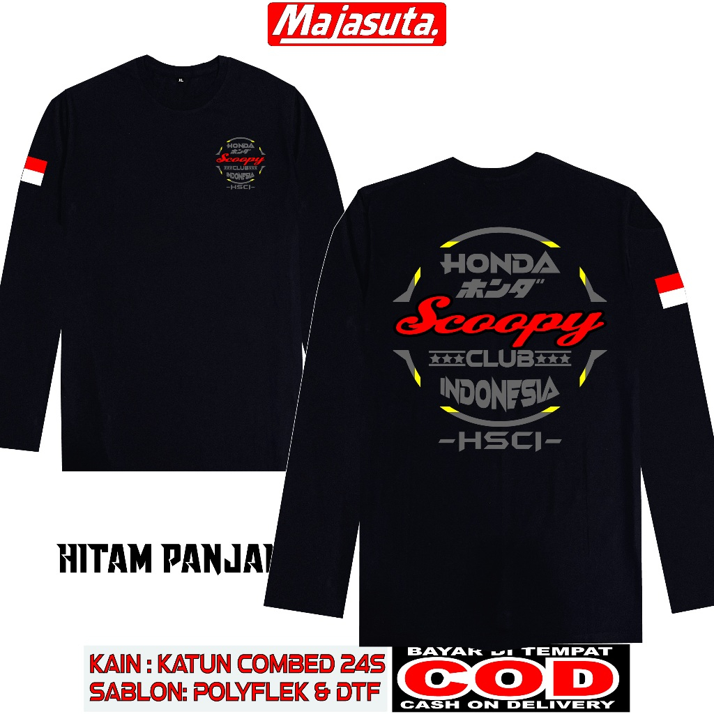 KAOS HONDA SCOOPY OLD CLUB HSCI M4 KATUN COMBED 24S TEBAL//BISA COD//KAOS KOMUNITAS//KAOS CLUB//KAOS