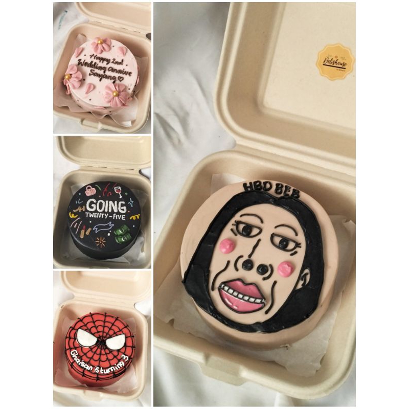 

BISA DADAKAN H-1 (BACA DESKRIPSI) Bento lunch box cake Korean cake custom kue ulang tahun 10cm murah SE-JAKARTA bisa request desain