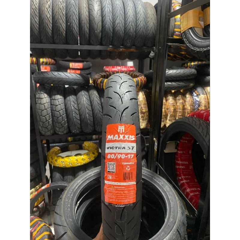 BAN TUBLESS MAXXIS VICTRA 80/90-17 DUALCOMPOUND UNTUK MOTOR SUPRA KHARISMA REVO SHOGUN SATRIA VEGA J