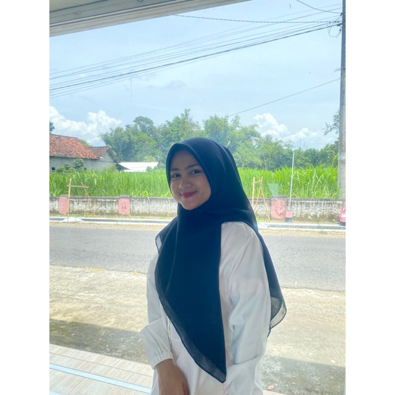 hijab resleting segi empat instant resleting