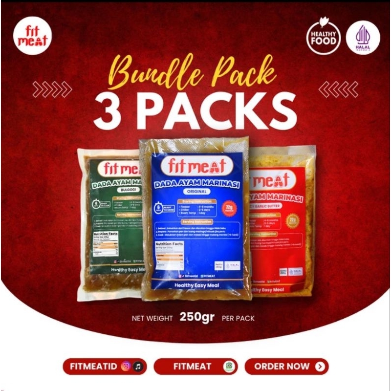 

Daging Ayam Marinasi FITMEAT 250 gr (3 pack)