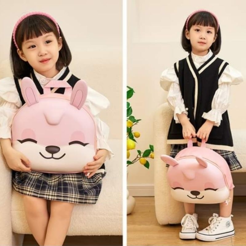Tas Anak Cute Bunny Face LKBG139-19083 / Tas Anak Perempuan / Kado Ulang Tahun Anak Perempuan