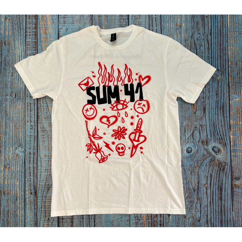 [ORI] Kaos T-Shirt Band Sum 41 - Sketches European Tour 2022 Official Merch Kaos Pria