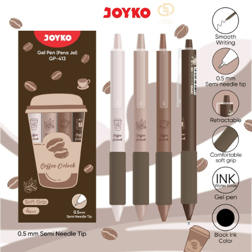 

Gel Pen Pulpen Pena Joyko GP-413 Coffee O'clock 0.5 mm