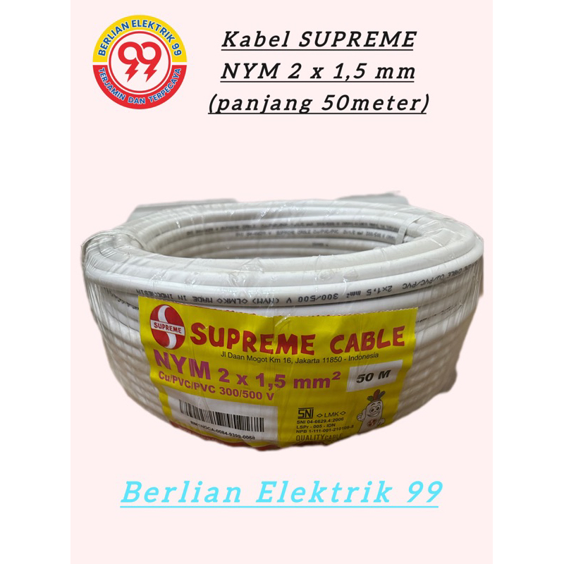 kabel supreme nym 2 x 1.5 mm ( 1 roll 50 meter) / supreme nym 2 x 1.5 mm