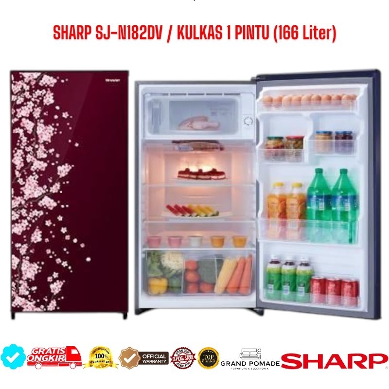KULKAS SHARP 1 PINTU SJ-N182DV 166 LITER