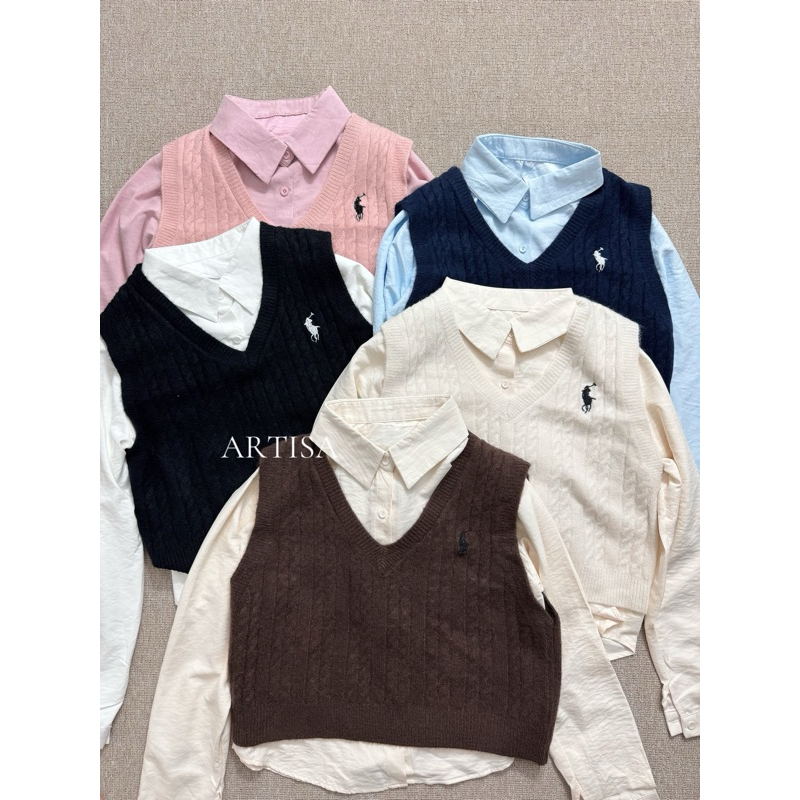 ARTISA - Kemeja 2 In 1 Vest Polo
