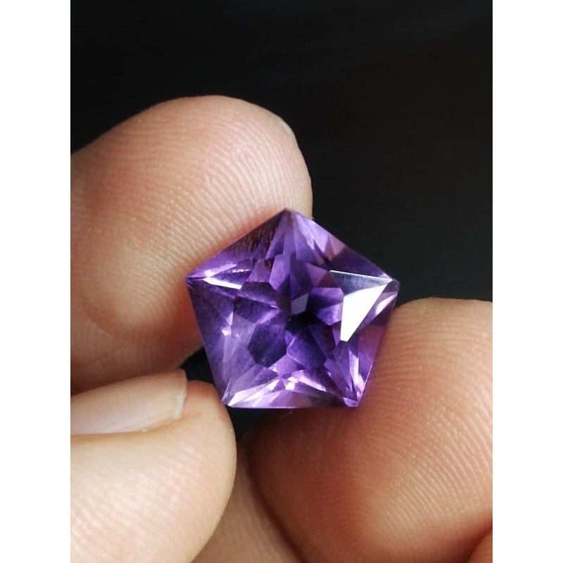 Natural Amethyst Kecubung 12 x 12 mm Ungu Star Cutting Bintang VVS Clean Asli