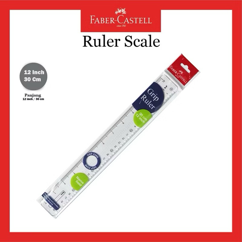 

Penggaris Tebal 30cm Faber-Castell / Grip Ruler 12 inch (1 pcs)