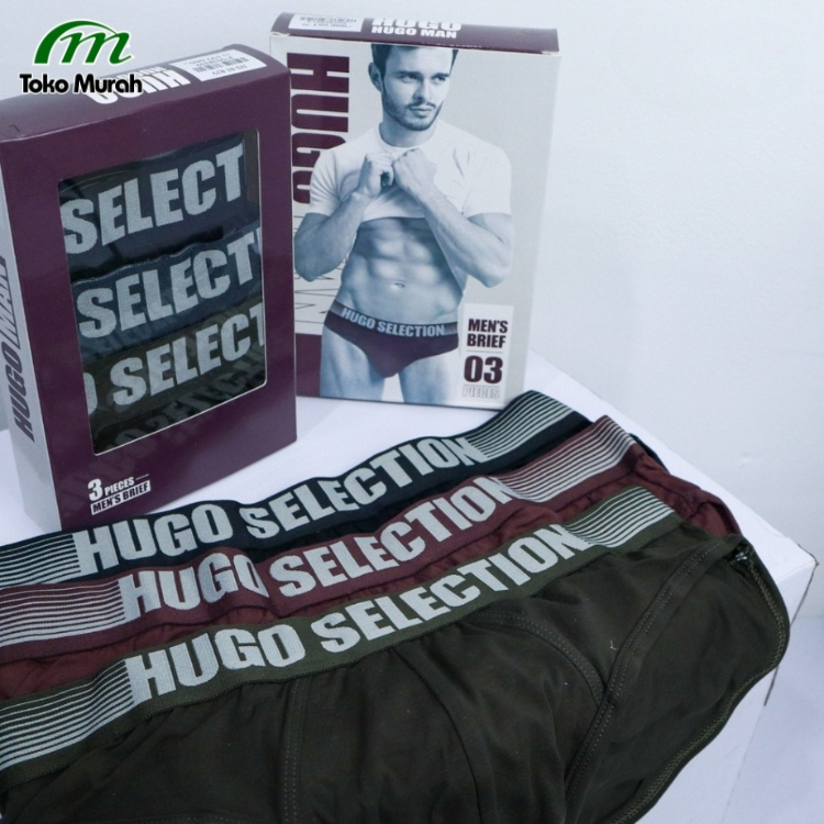 HUGO Celana Dalam Pria Dewasa | Celana Dalam Isi 3 Pcs | M-3XL