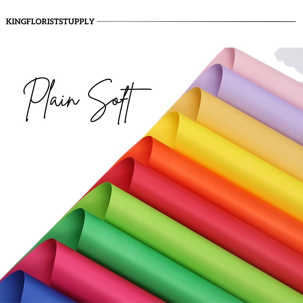 

Kertas Pembungkus Polos / Plain soft Glossy Flower Wrapping Paper / Cellophane / Kertas kado