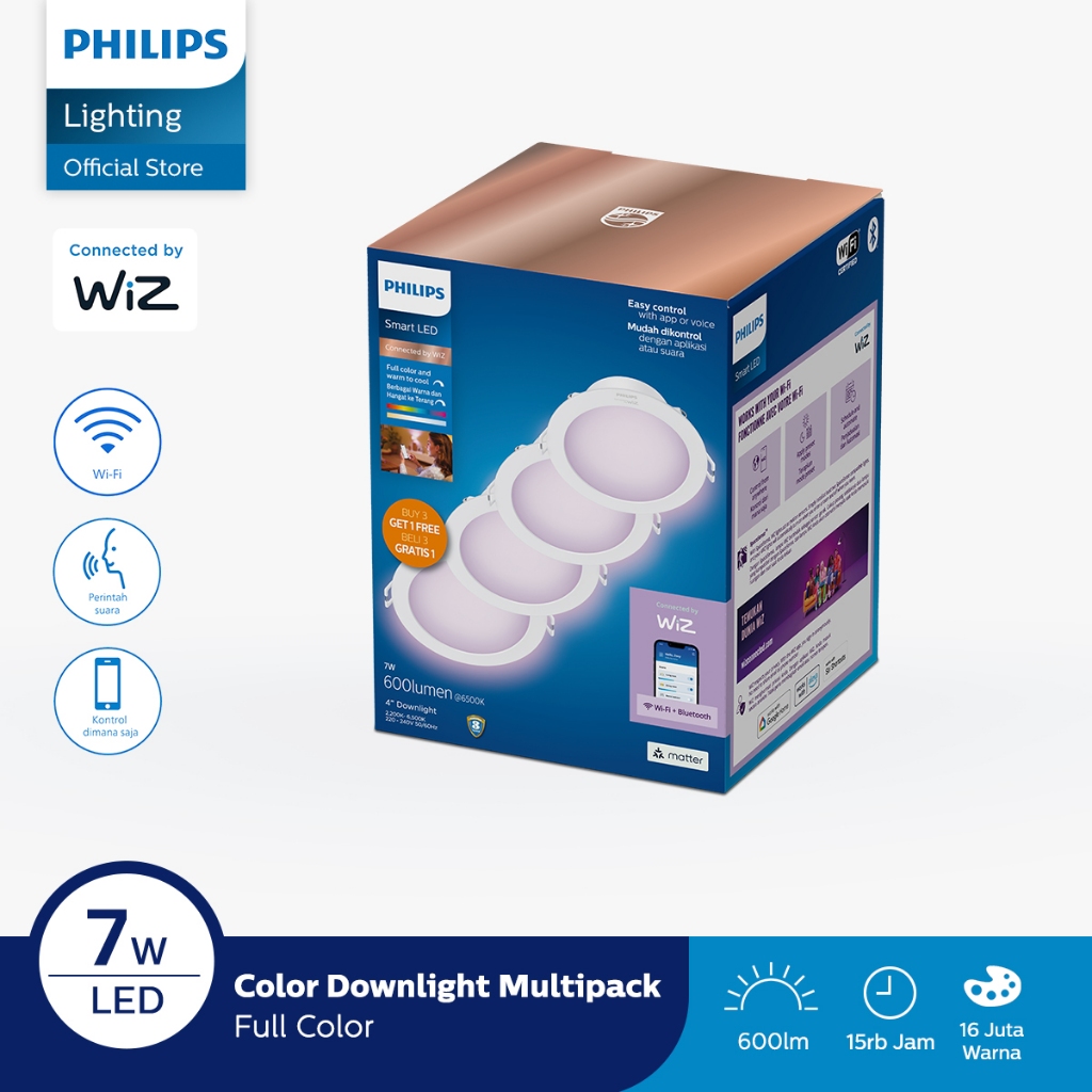 Philips  Multipack Smart Wifi LED Downlight RGB Color 7W
