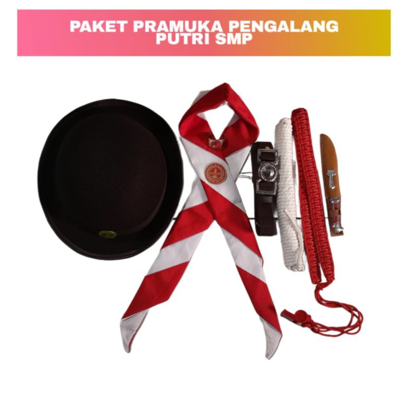 

PAKET PRAMUKA SMP PUTRI PENGALANG LENGKAP 9 BARANG (TOPI bONI)