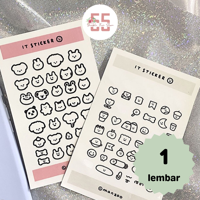 

Sticker Anti Air Aesthetic Dekorasi Tumbler Jurnal Scrapbook Motif Lucu Hitam Putih - 080