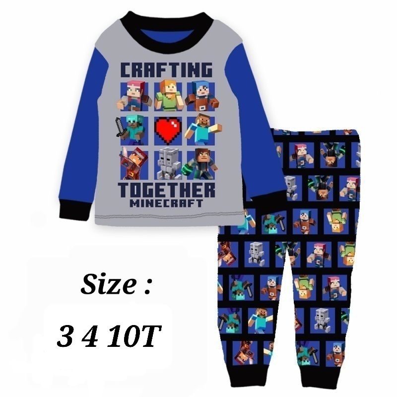 PIYAMA MINECRAFT CUDDLE ME BAJU TIDUR ANAK LAKI