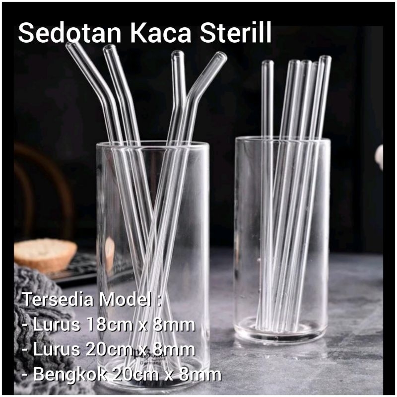 SEDOTAN KACA TRANSPARAN / SEDOTAN KACA BENING ( SEDOTAN KACA FOOD GRADE ) BAHAN KACA BOROSILIKAT