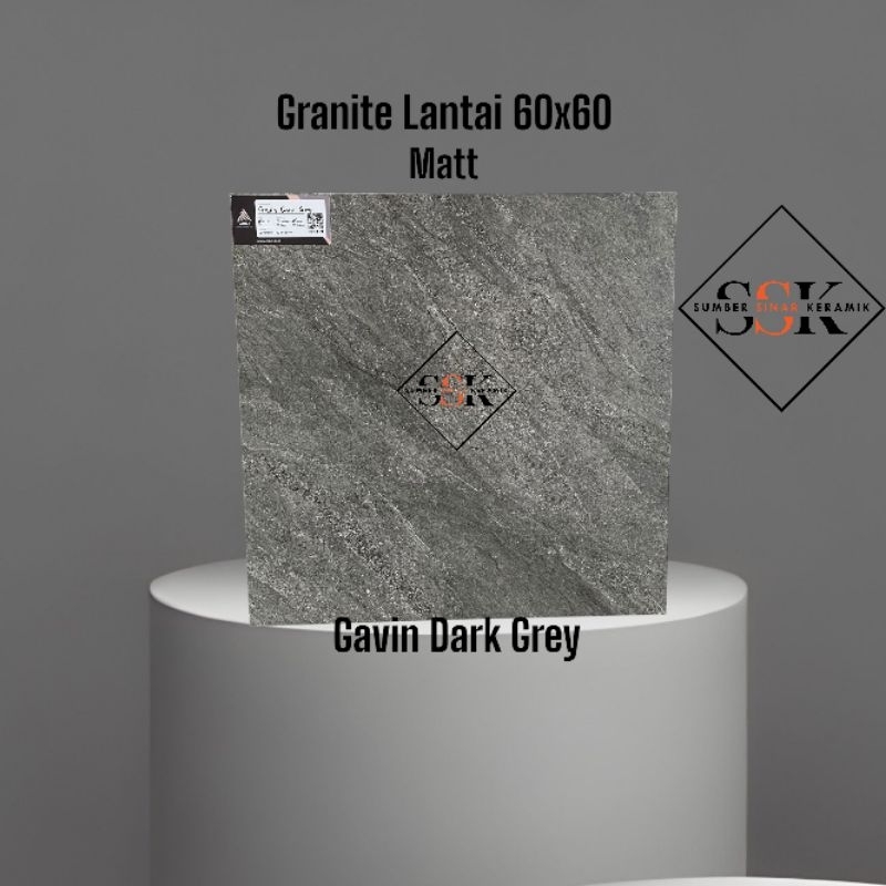 Granite Lantai 60x60 Gavin Dark Grey | Matt