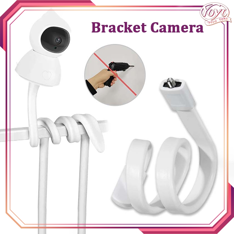 Bracket Gantung Kamera CCTV Fleksibel Free-Punch CCTV Camera Holder Adjustable Bracket Tripod