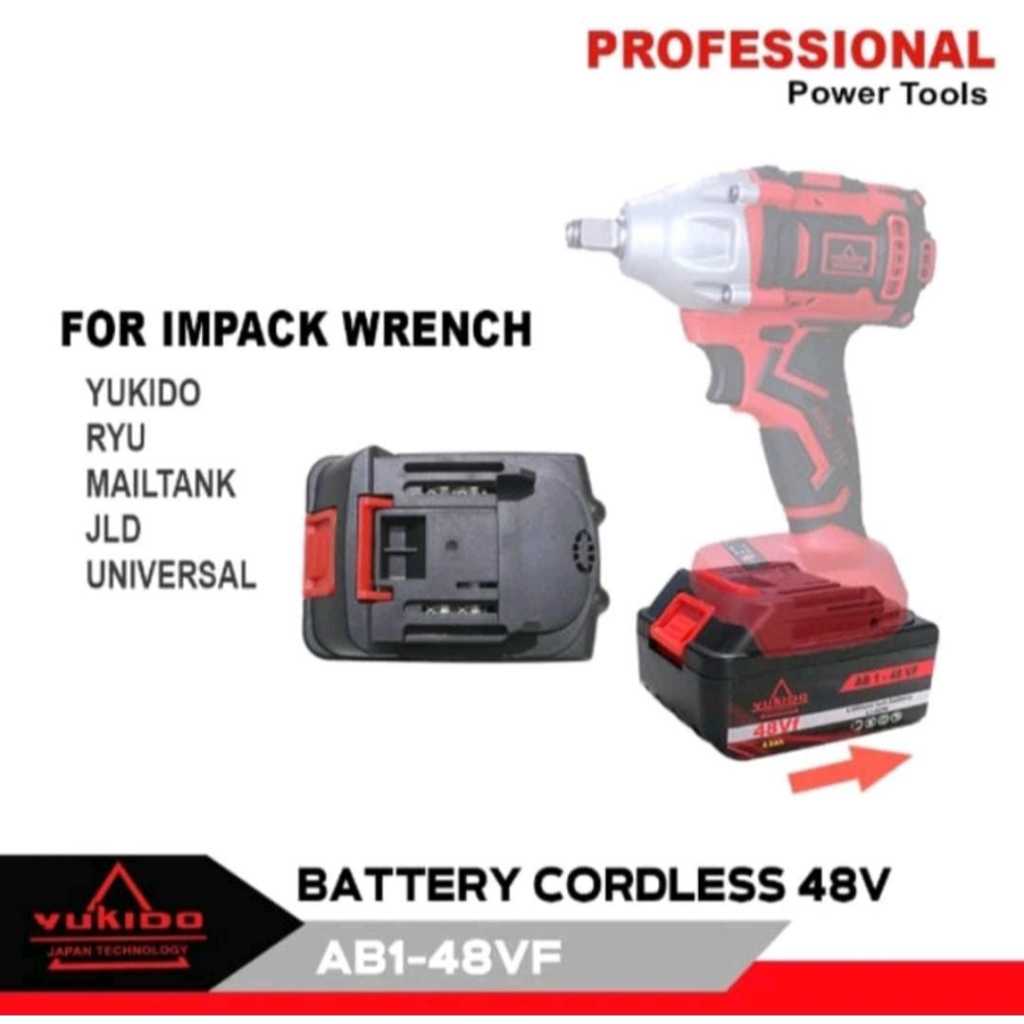 Battery cordless 48 volt batre Impact - jet cleaner - blower dll Original YUKIDO baterai 48volt Univ
