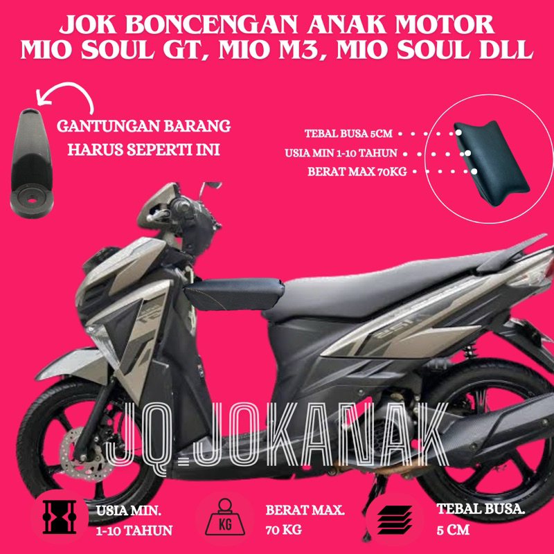 Jok Boncengan Anak Motor Mio Soul GT, Mio M3, Mio GT, Mio Soul, Mio Z, Mio Smile, Mio Sporty, Mio S,