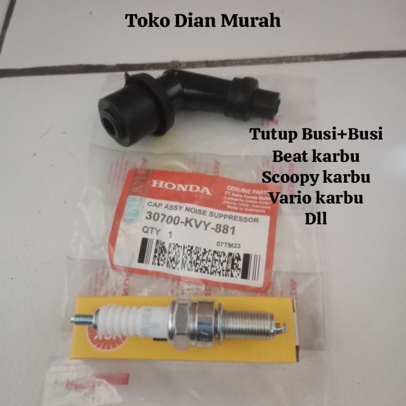 CANGKLONG TUTUP BUSI + BUSI NGK CPR 6 BEAT KARBU VARIO KARBU SCOOPY KARBU SPACY KARBU