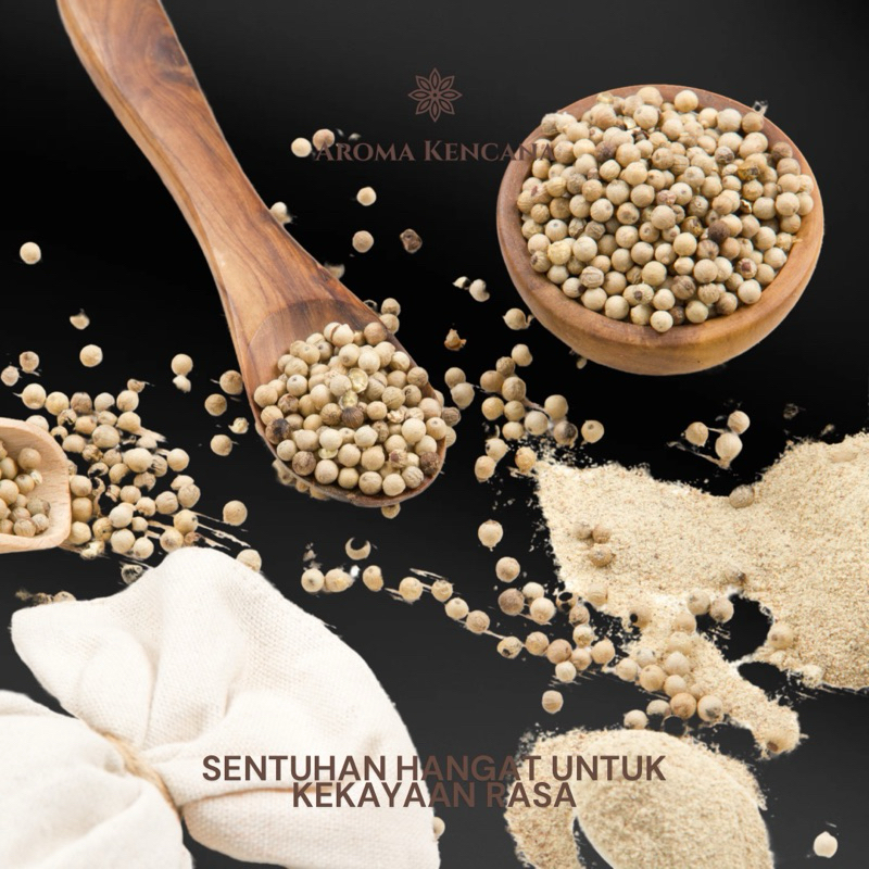 

White Pepper / Lada Putih Merica Bubuk Halal Aroma Kencana 40g, 100g, 250g, 1kg
