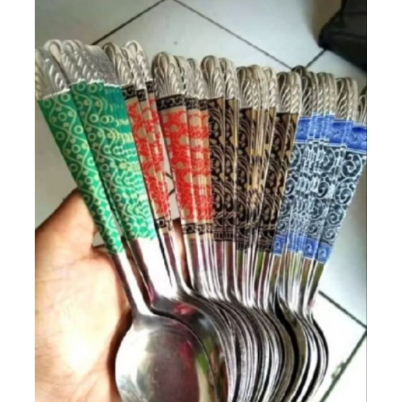 SENDOK MAKAN MOTIF BATIK/ SENDOK STAINLESS BATIK/ SENDOK MAKAN BESAR CORAK BATIK