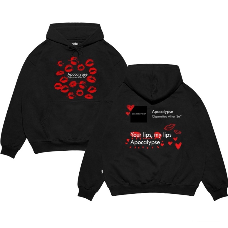 KODE N33U Pullover Hoodie Vintage Your Lips Black