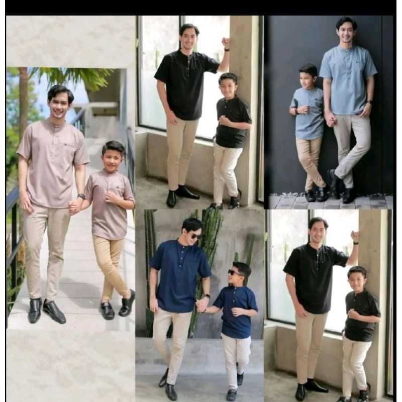 baju koko anak dan ayah couple terbaru 2025 Baju koko kurta Ayah dan Anak Couple Koko ayah anak laki