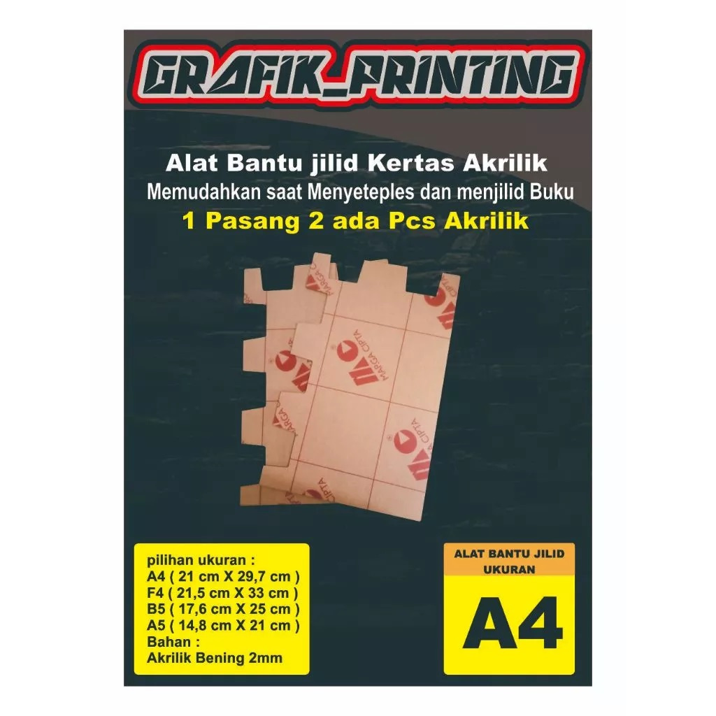 

Alat Jilid Kertas Akrilik memudahkan jilid buku F4 A4 A5 B5