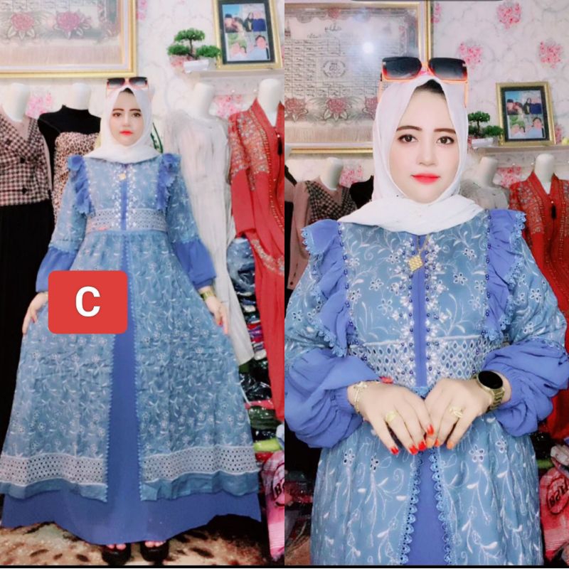 GAMIS BROKAT KATBOL ORI DUO TIANG COLLECTION BAHAN IMPORT PREMIUM