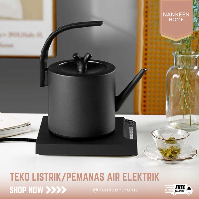 nankeen - Teko Listrik/Pemanas Air Elektrik/Electric Kettle Stainless/Teko Kopi/Ceret Listrik Aesthe