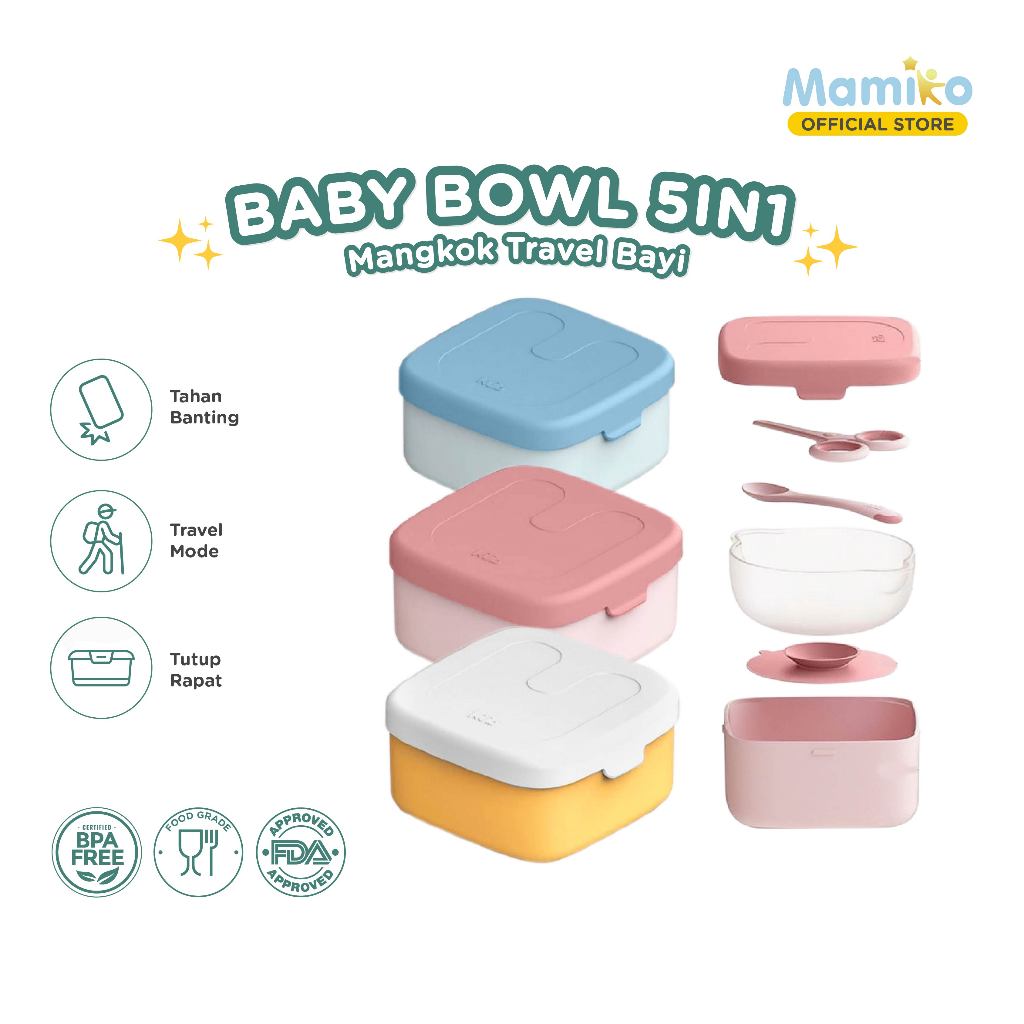KUB 5in1 Mangkok Bayi Multifungsi | Kotak Makan Mpasi Anak Anti Tumpah 400ML 5in1 | Alat Makan Bayi 
