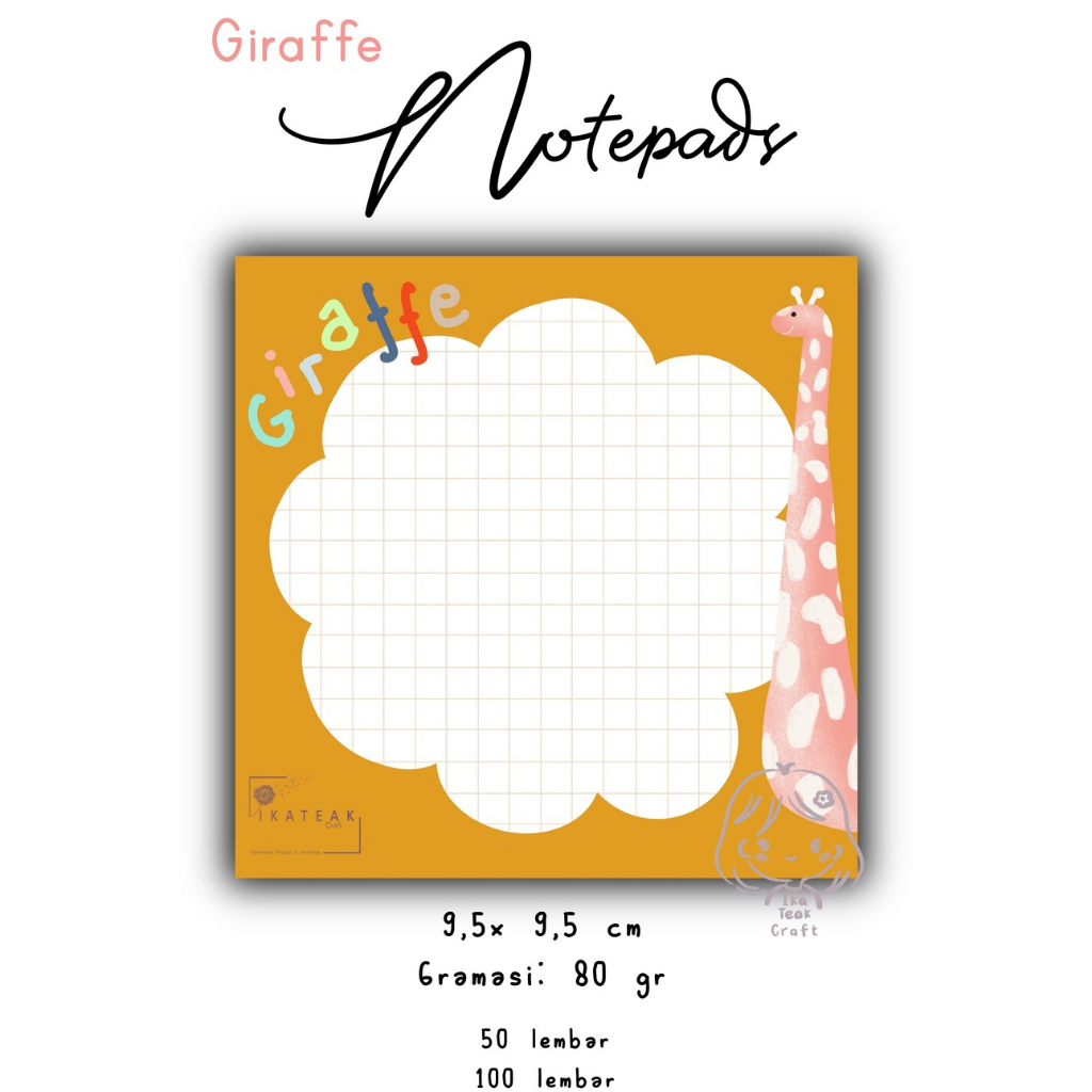 

Notepads / memopads / notes kecil Giraffe