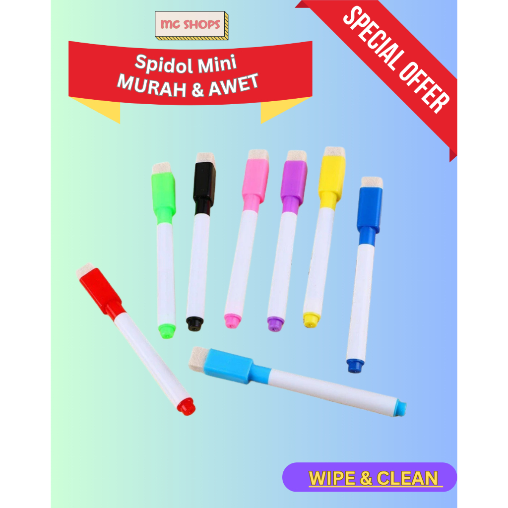 

spidol mini spidol wipe and clean spidol warna dengan penghapus spidol buku aktivitas murah