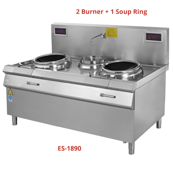 Getra ES-1890 S/S Electric Kwali Range - Kompor Induksi 2 Burner + 1 Soup Ring - Kompor Listrik Rest