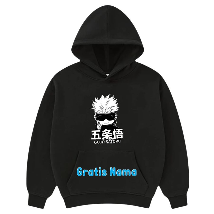 Jaket Sweater Anak Hoodie Anak Anime Jujutsu Kaisen Gojo Satoru Laki Laki Perempuan Gratis Nama